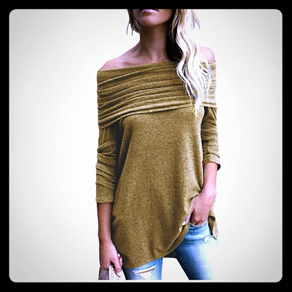 Farysays-Off The Shoulder High-Low Top